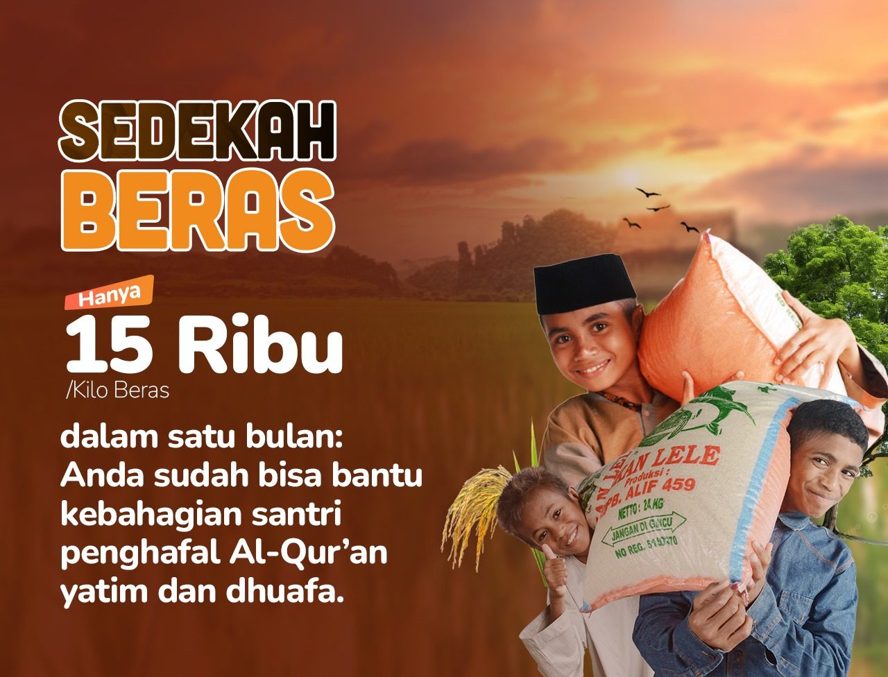 Support Logistik dan Pendidikan 946 Santri Tahfidz yatim dan Dhuafa